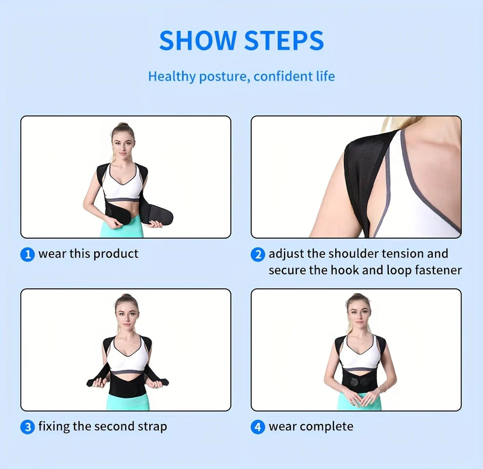 Orthoplus™ Adjustable Posture Corrector Belt for Men & Women (Universal Size)