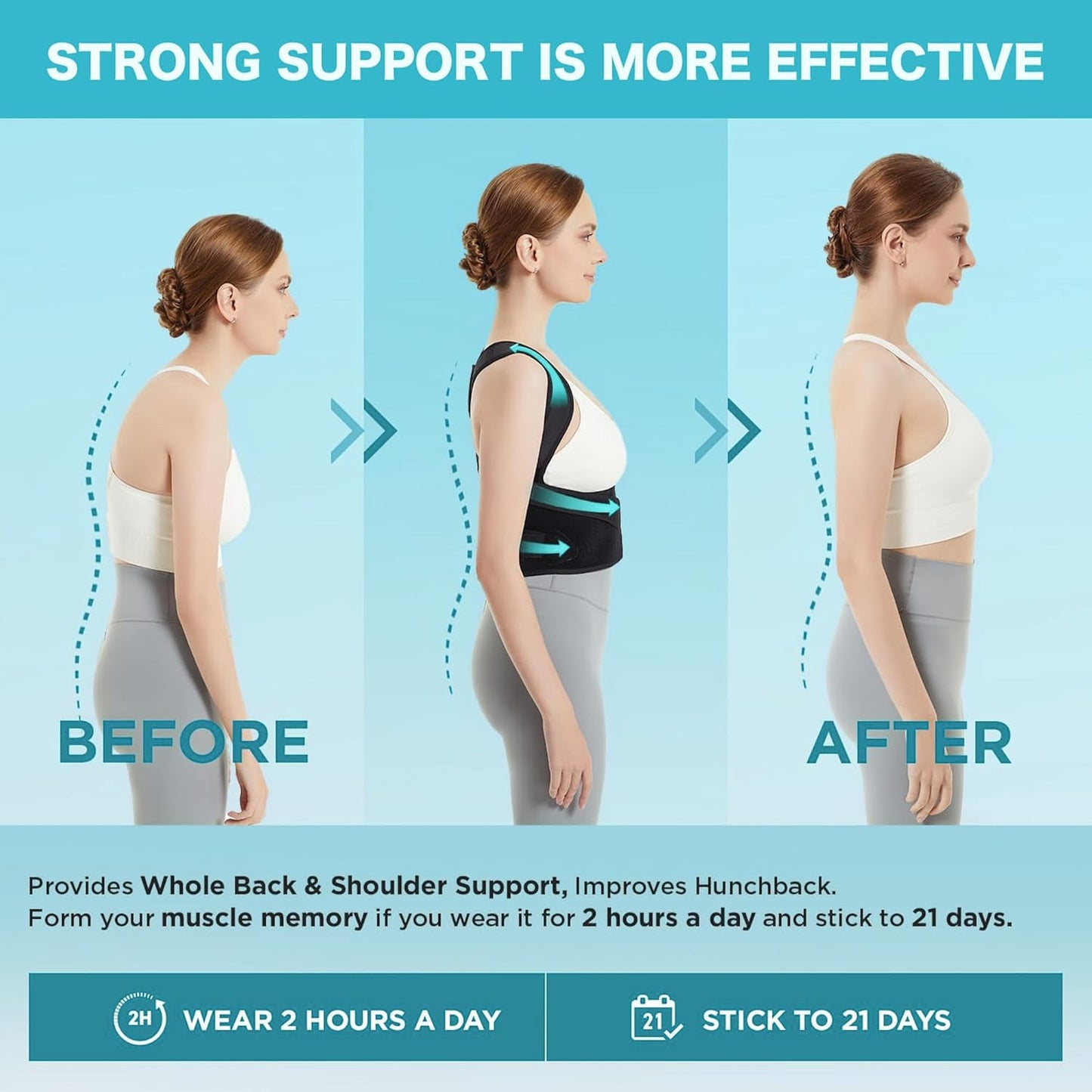 Orthoplus™ Adjustable Posture Corrector Belt for Men & Women (Universal Size)