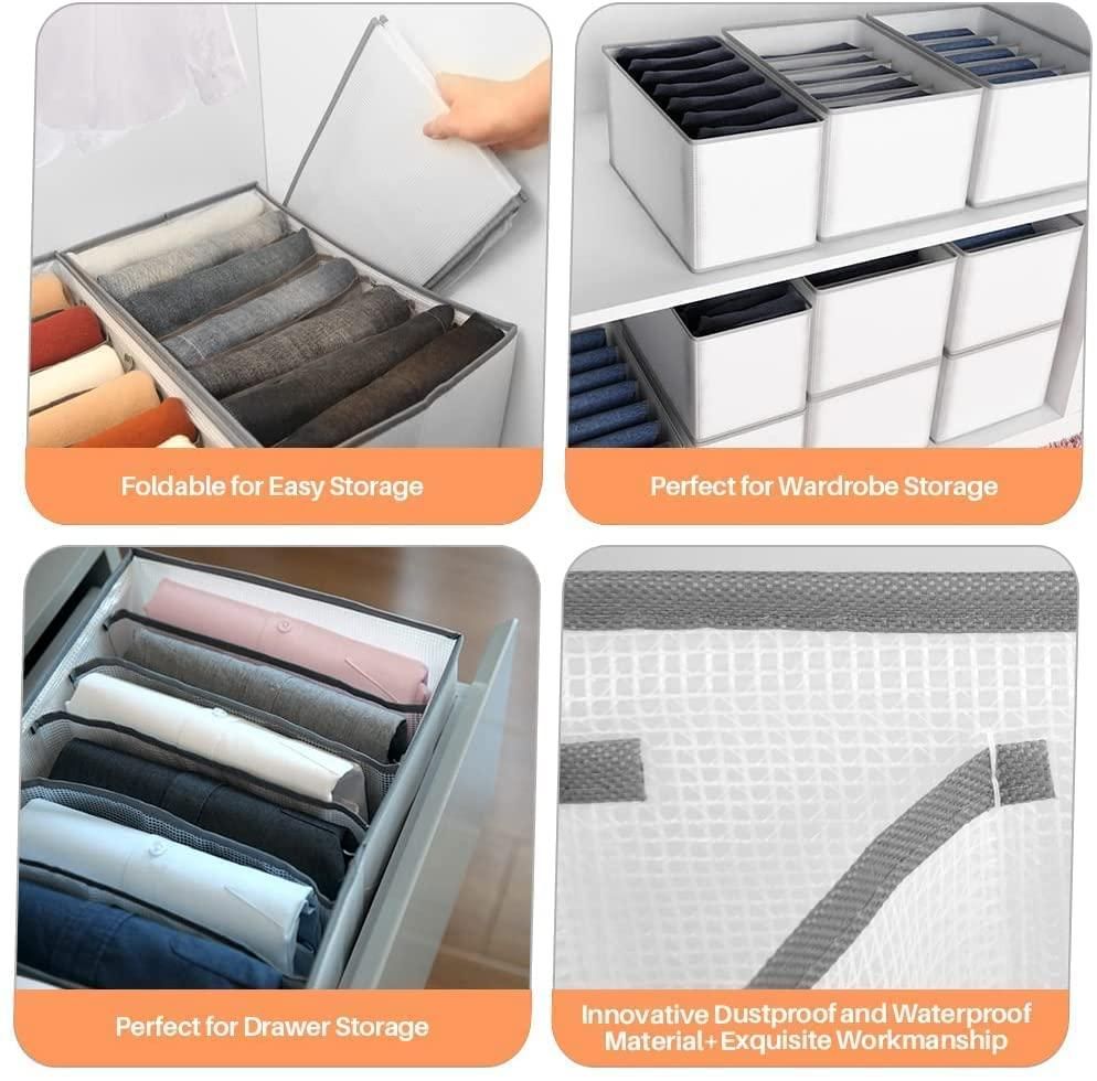 Wardrobe Cloth Organizer – Foldable, Durable, Space-Saving (Pack of 2)