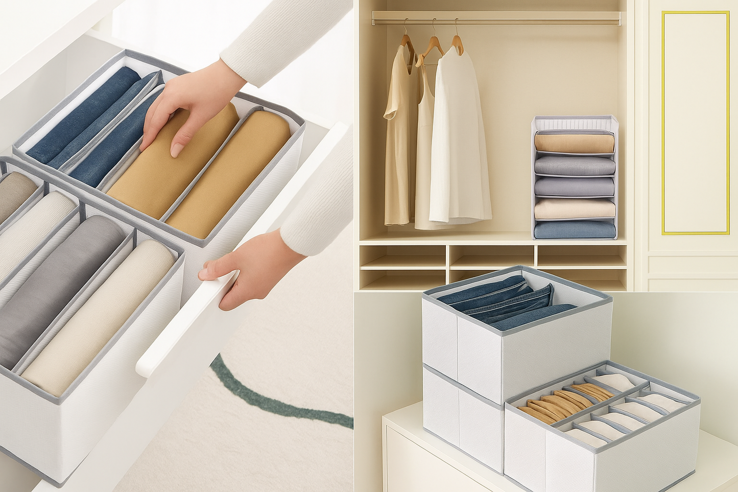 Wardrobe Cloth Organizer – Foldable, Durable, Space-Saving (Pack of 2)