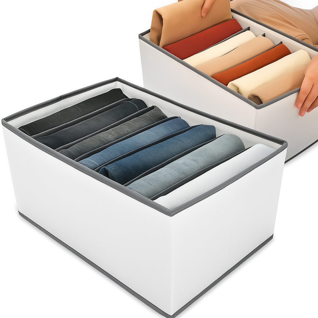 Wardrobe Cloth Organizer – Foldable, Durable, Space-Saving (Pack of 2)