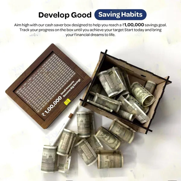 Wooden Money Saving Box | Your ₹1 Lakh Goal Saver