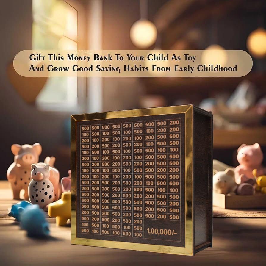 Wooden Money Saving Box | Your ₹1 Lakh Goal Saver